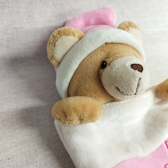 DAN DEE My 1st Christmas Santa Bear 16" Plush First STOCKING Baby GIRL PINK - Picture 7 of 11